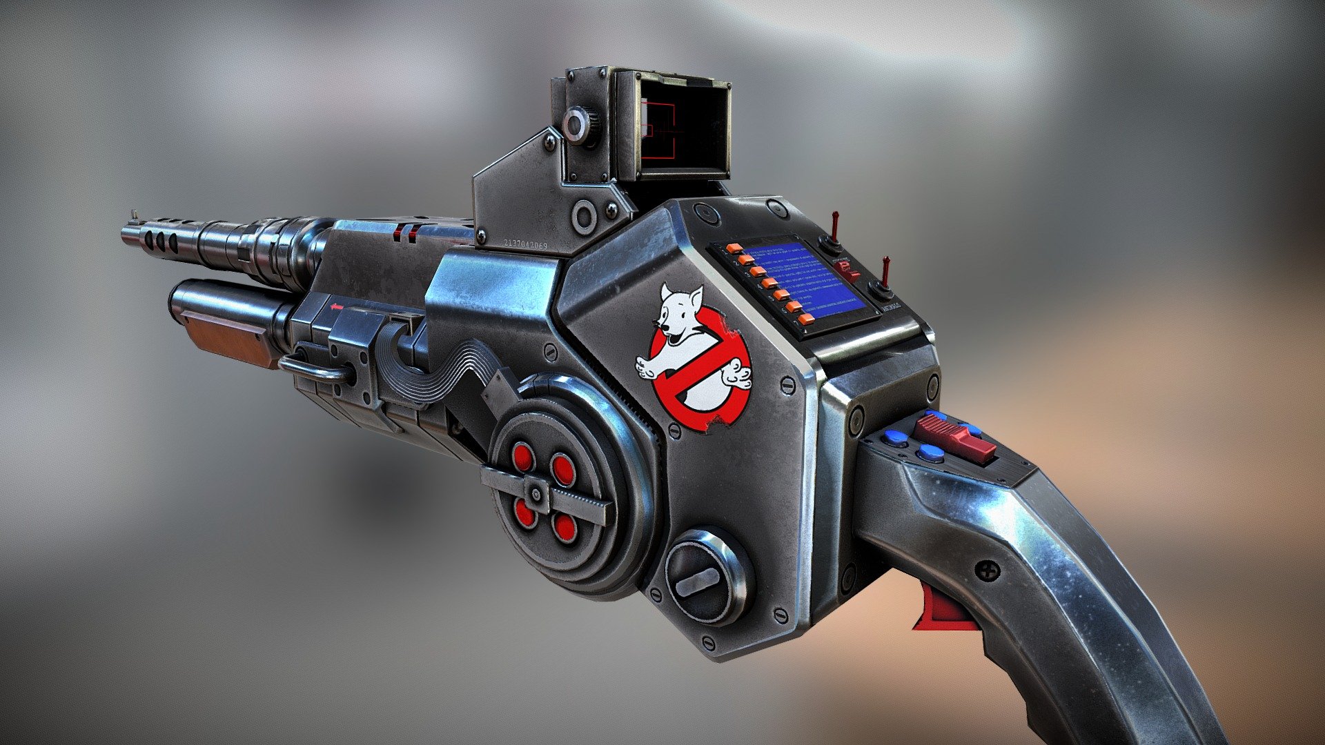 Ghost Buster Rifle was made for the mobile game Wild Hunt for Ten Square Games. High Poly, retopology and uv-mapping made in Blender, textures in Substance Painter and Photoshop