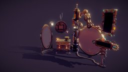 Mathues Lucas Steampunk Props steampunk, mirror, table, mecanic, mechanism, props, machine, maya2019, unity, substance-painter, zbrush, lightfinder