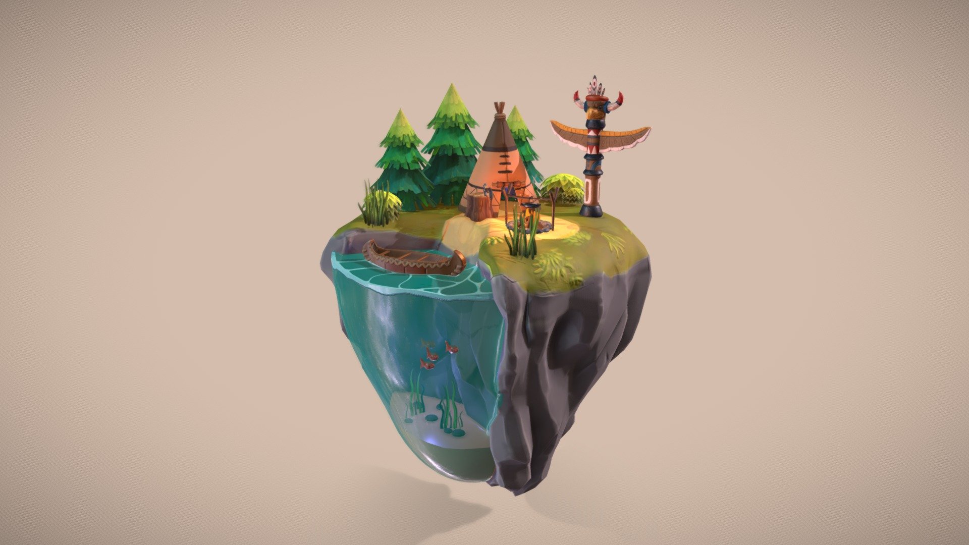 A project of mine created to broaden my portfolio and to test out the creation of a full (even though limtied) stylized environment, as I personall really like the look of those :)
It has brought a lot of challenges, a bit of struggle and got me to examine and explore lots of other artists' pipelines in order to find solutions to my problems, but I am satisfied with the end result and am looking forward to create more stylized stuff in the future.

Created as a part of my Computer Games Modelling and Animation Course at the University of Derby.