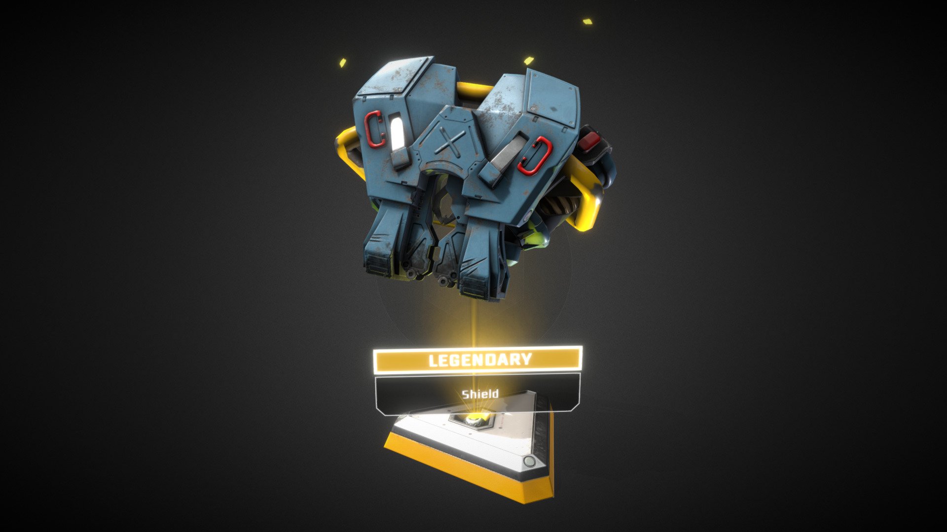 Fan art shield for Pathfinder from APEX LEGENDS, modelled in 3DS Max, sculpted and painted in 3D-Coat.