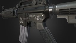 M4A1 AAA Game Ready PBR Low-poly 3D model rifle, m4a1, assault, scope, m4, m16, unreal, carbine, cry, firearm, ready, ammo, aaa, engine, weaponary, weaponry, cod, ammunition, pubg, weapon, unity, game, weapons, military, gun, colt, war, noai
