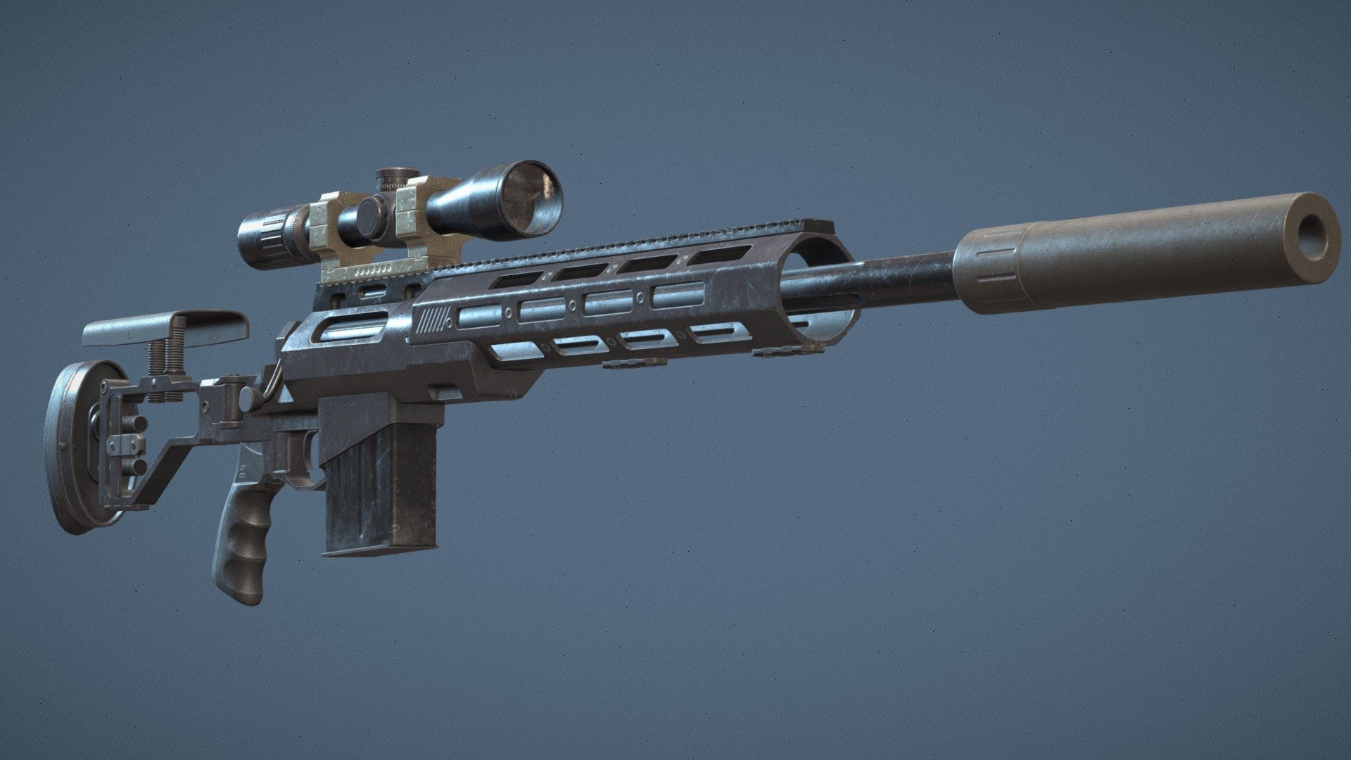 Sniper riffle prop optimized for games.
