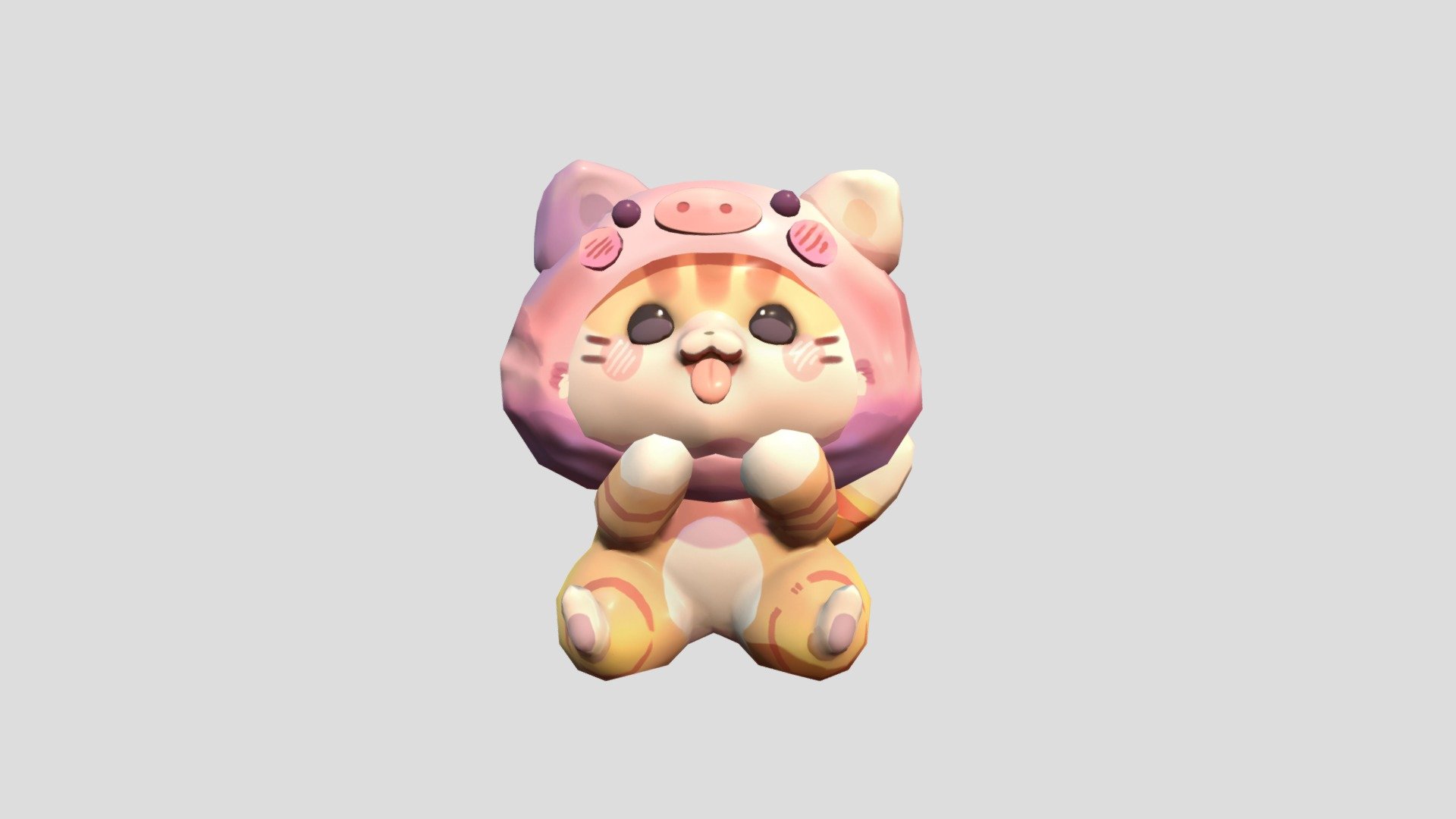 A cute cat i've done to study basic shapes and handpainting! Based on @cremechii art!