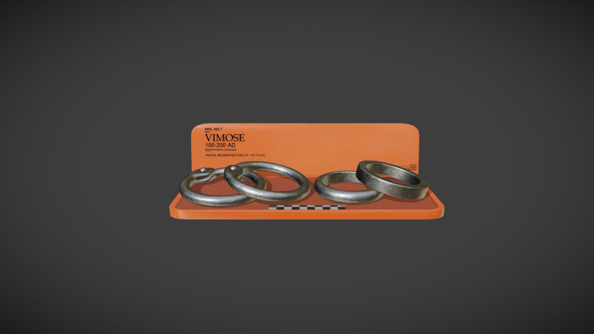 The 3D model presents a digital reconstruction of solid and riveted rings of archaeological mail armour. To create 3D models of the rings, we used polygonal modelling functions of Blender software. In order to record the relevant measurements of the mail rings, we used a list of parameters. This list includes 11 parameters for a riveted ring and four parameters for a solid ring. The accuracy of the digital replicas of the rings was 0.01 mm. The authors of the reconstructions are 

Aleksei Moskvin (Saint Petersburg State University of Industrial Technologies and Design) 
https://independent.academia.edu/AlekseiMoskvin

Mariia Moskvina (Saint Petersburg State University of Industrial Technologies and Design) https://independent.academia.edu/MariiaMoskvina

and Martijn A. Wijnhoven (VU University Amsterdam) 
https://vu-nl.academia.edu/MartijnAWijnhoven 

DOI: https://doi.org/10.13140/RG.2.2.20683.11041