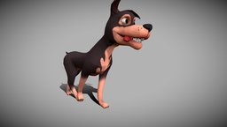 cartoon ward dog dog, security, puppy, wardrobe, doberman, cartoon, animal, male, funny
