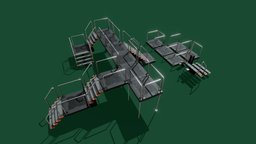 Modular Sci fi Stair Floor Lowpoly Asset stairs, future, starship, road, architectural, floor, metal, hangar, tileable, architectur, stair, asset, game, pbr, lowpoly, scifi, military, sci-fi, racing, futuristic, workshop, war, modular, industrial, bridge