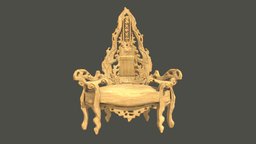 Poplar Wood Throne poplar, substancepainter, substance, chair, wood, poplartree, thone, poplarwood