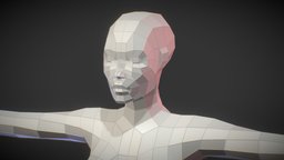 Low Poly Female Base Mesh base, topology, mesh, girl, female