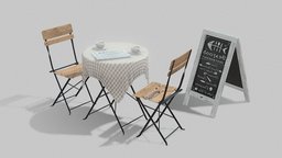 Street cafe objects scene, paris, food, cafe, coffee, european, exterior, furniture, table, outdoor, newspaper, menu, chair, street, cup