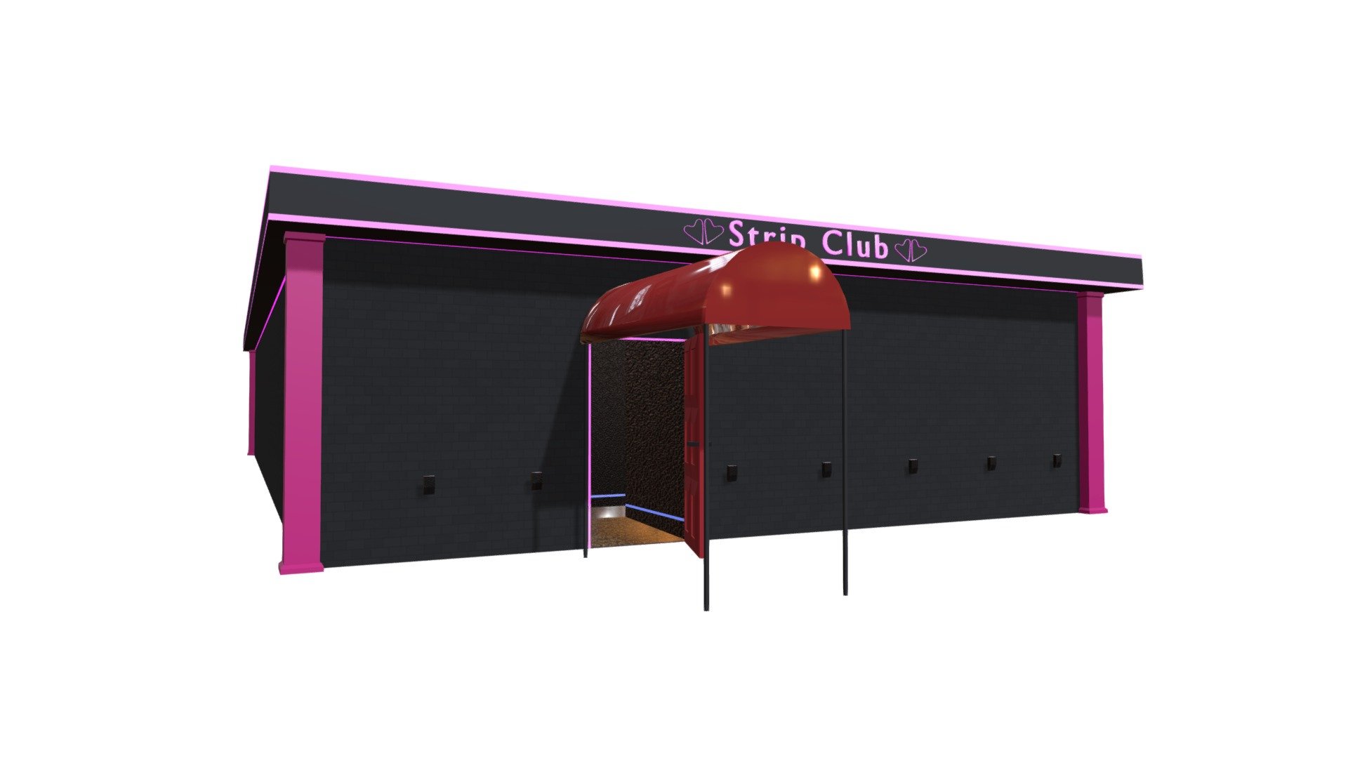 3D model of Strip club Exterior and Interior

Made in Blender.

Textures and materials included

Every Object is UV-unwrapped

There is no nudity in this model



A strip club is a venue where strippers provide adult entertainment, predominantly in the form of striptease or other erotic dances. Strip clubs typically adopt a nightclub or bar style, and can also adopt a theatre or cabaret-style.