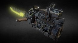 PowerCleaver nuclear, heat, retro, melee, electronic, carbon, fusion, graphene, energyweapon, energyblade, substancepainter, substance, weapon, sword, blade, steel