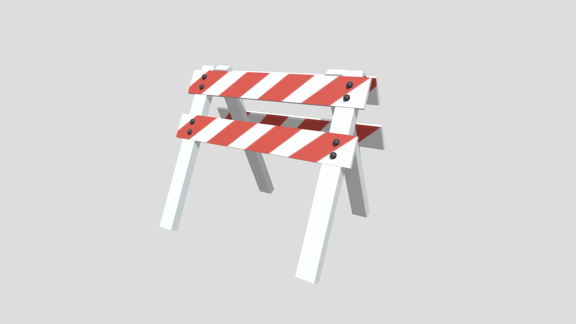 Subdivision Level: 0

Non-Mirrored.

Textures: 1024 x 1024, Three colors on texture: Red, Grey, White.

Materials:2 - Berrier, Nails.

Formats: .stl .obj .fbx .dae .x3d

Origin located on bottom-center 

Polygons: 17376

Vertices: 8740

I hope you enjoy the model!