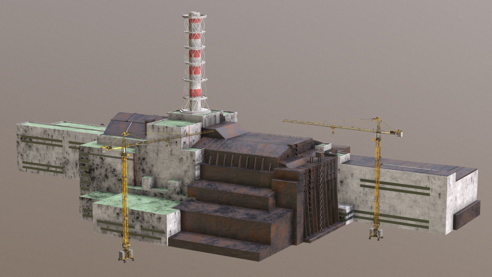 Chernobyl Nuclear Power Plant 3. and 4. sarkofag
Game ready model for unreal, unity engine. For scenes, videos, games.
4k PBR  textures in substance painter. Albedo, Metalic + rougness, Normal map. 
gizmos ready. You need somting ? PM me =)
ready for 3D printing
