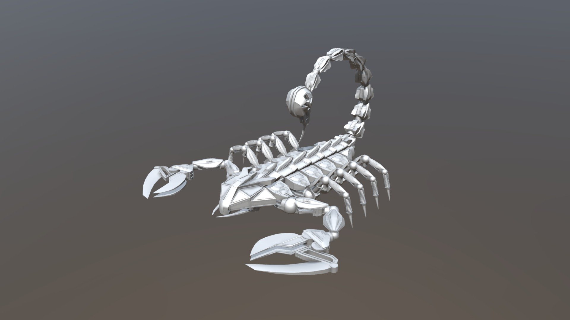 A mechanical Scorpion done for modeling class in school. Model was completely done in Blender 2.8. The goal was to make a cool, complex and interesting looking mechanical model without being concerned about the polycount etc.