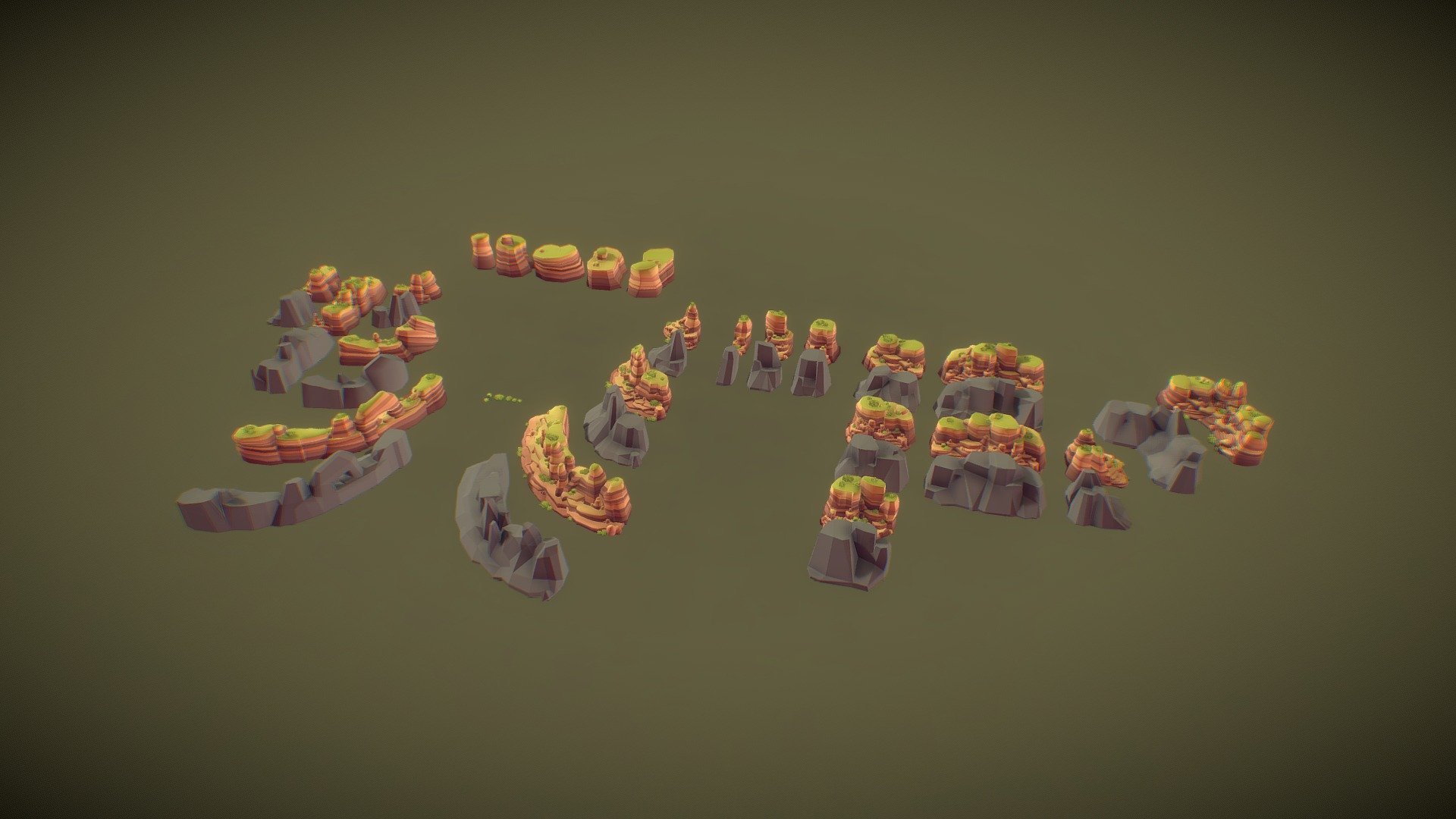 Canyon walls plus collision geometry for the Tombstar game.