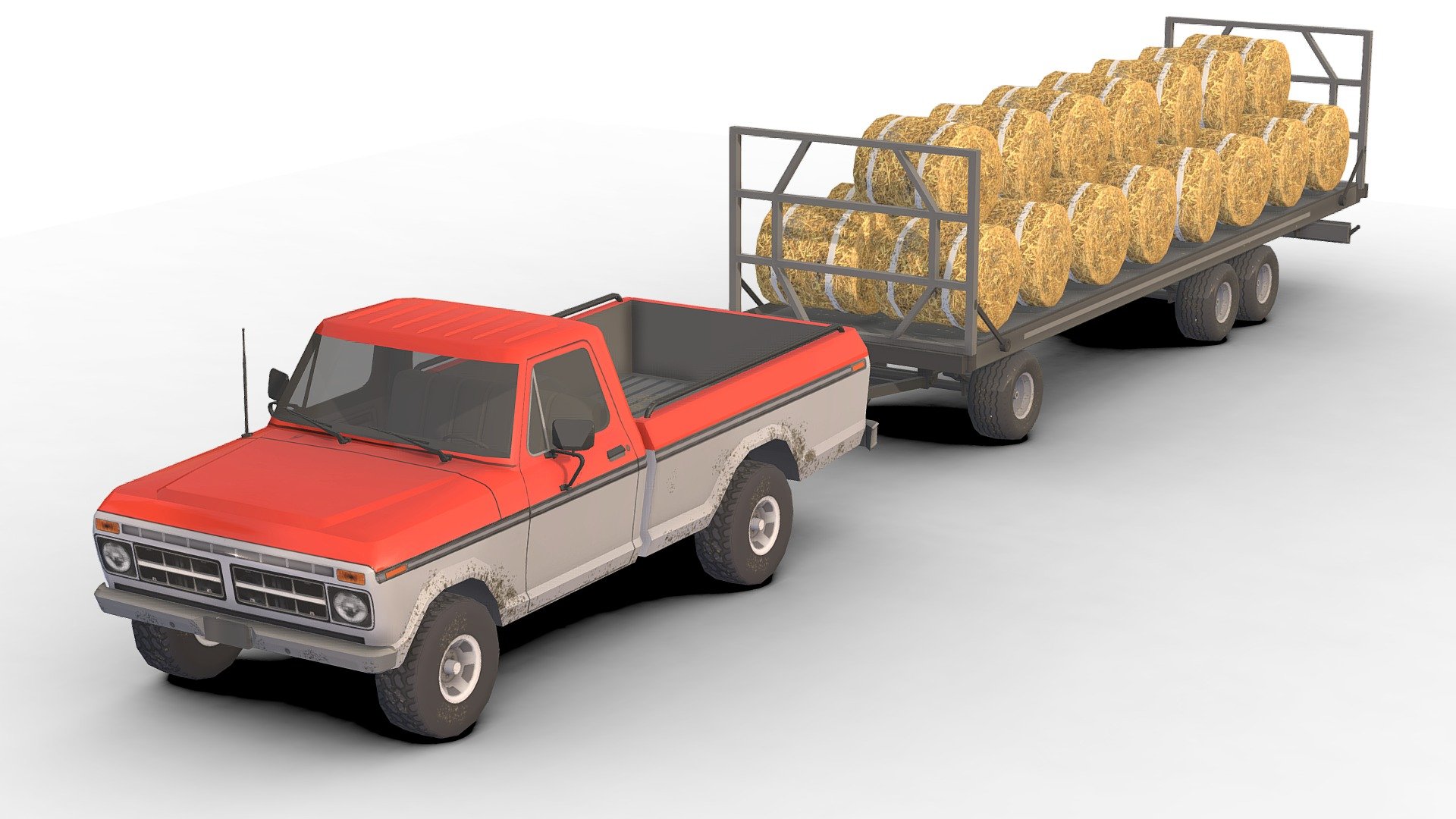 Farm Truck Vehicle Low_Poly .

You can use these models in any game and project.

This model is made with order and precision.

Separated parts (bodys . wheels . Steer ).

Very Low- Poly.

Truck have separate parts.

Average poly count: 19,000 tris.

Texture size: 2048 / 1024 (PNG).

Number of textures: 4.

Number of materials: 5.

Format: Fbx / Obj / 3DMax .

The original files are in the Additional file .

Wait for my new models.. Your friend (Sidra).