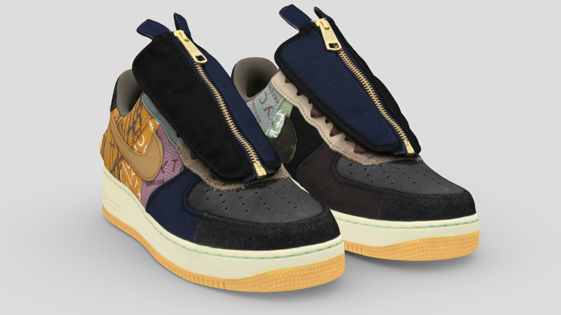 A Very Detailed scanned shoes with High-Quality .Reay to use in virtual try on project.

The Mesh is UV unwrapped.

4096x4096 difuse map Texture Maps jpg format，in the compressed file rar.

The textures is lighting baked,the texture is uploaded to preview images.

File contains :

FBX .OBJ .stl.collada(dae).Maya2019,Difuse map Texture(jpg format).

If you want to change the colorway of the shoes, it is easy to do with photopshop. If you want to change the colorway or decrease the polycourt ,I am willing to do it.

This is a professional scanning agency, if you want any other shoes, Don't hesitate to tell me.It will helps a lot.we are available for custom shoes scan.

Don't forget to check my other sneakers,Have a nice day：）