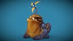 RabbitToad diffuse, diffuse-only, low-poly, lowpoly