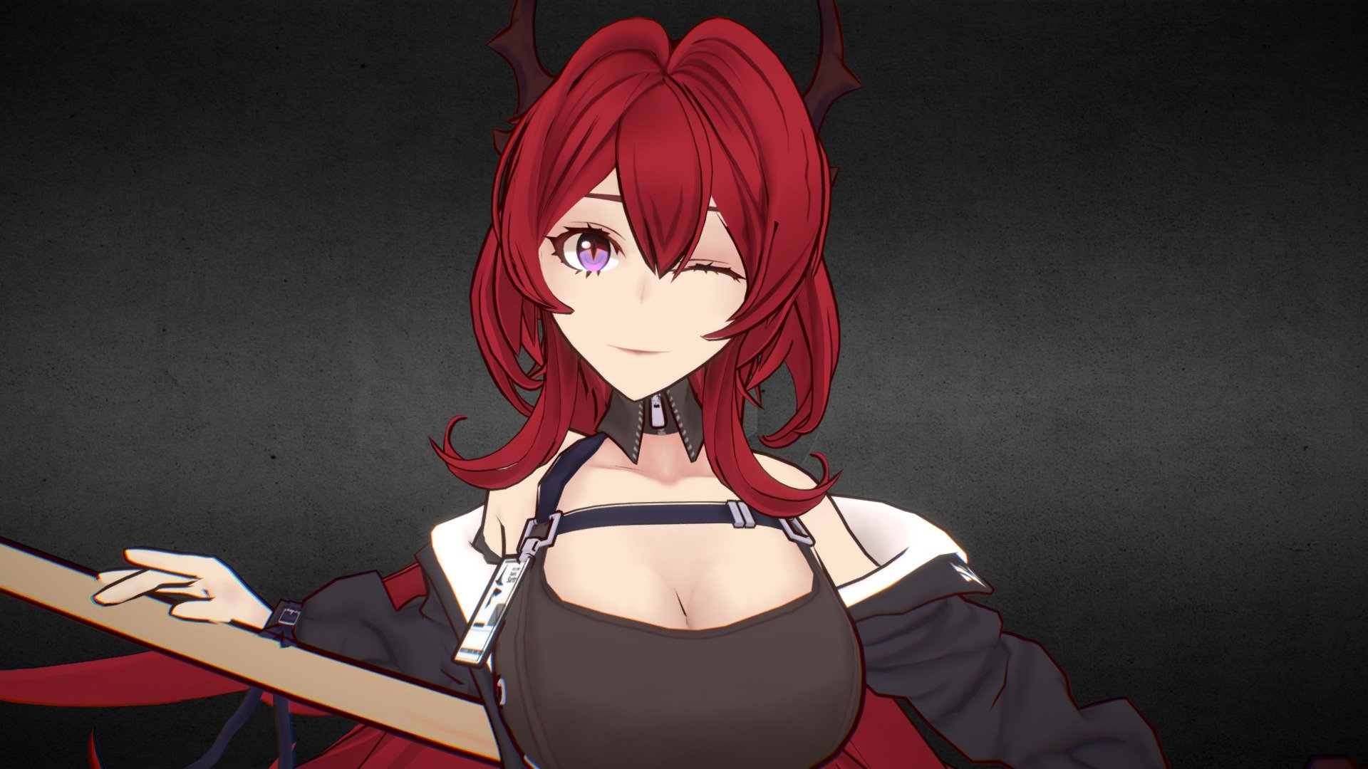 Man she looks so good so I had to model her.\n\nShader Showcase: https://www.youtube.com/watch?v=W_ZX_Dgb2UQ\n\nASK-sensei's daughter is too pretty.\nI prepped it in HD720p 60FPS this time for the render, I hope it's to your liking.\n\nTris without outline mesh: 48275\n\nUnderwear has been tweaked to be within community standards. (namely, removal of lace to flat black)\nCustomer file will contain alternate versions of underwear.