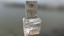 Monument - Tomb tombstone, monument, cemetery, gravestone, grave, headstone, game, lowpoly, tomb