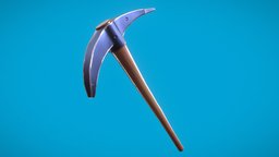 Fortnite Pickaxe b3d, prop, pickaxe, epicgames, fortnite, substancepainter, substance, asset, blender, lowpoly, axe, stylized