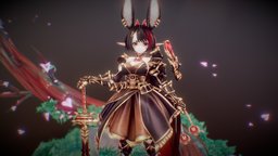 Noire - Original Character bunny, noire, elf, kawaii, oc, originalcharacter, animegirl, darkknight, bunnygirl, characterconcept, fantasycharacter, darkfantasy, handpainted, blender, blender3d, conceptart, stylized, characterdesign, gamecharacter, anime