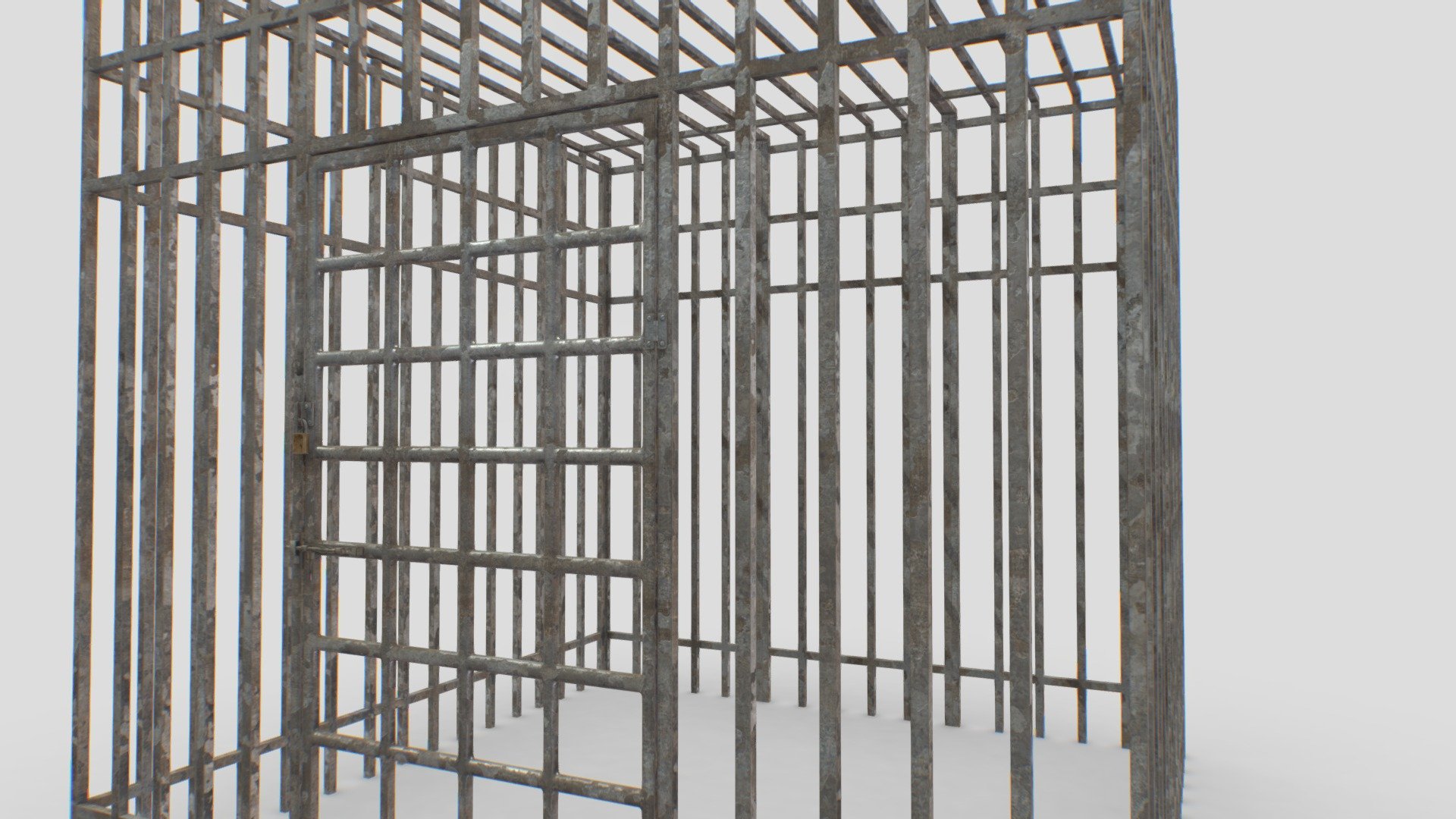 Basement Jail/Storage based in real one. Real scale. Comes with 4096x PBR textures including Albedo, Normal, Metalness, Smoothness, Roughness and AO.

Model comes as a full object and in parts so you can animate it (Door and lock). Also comes with 2 sets of textures, normal and another looking more rusty and old.

Total polys 14000. 7000 verts