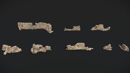 Old Farm House Ruin Scans Small abandoned, ruins, medieval, broken, big, farm, realistic, old, real, destroyed, large, photoreal, photoscan, photogrammetry, 3d, blender, model, scan, stone, house, building, noai