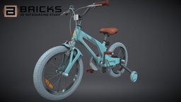 Kid Bike gamereadyasset, 3dgameasset, bricks3dstudio, vietnam3dartoutsource, kidbike, kidbike3dmodel, kidbike3dasset, kidbikegameready, gamereadykidbike