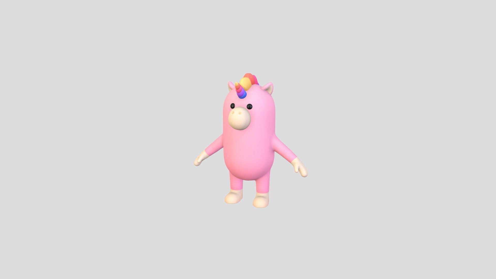 Unicorn 3d model.      
    


File Format      
 
- 3ds max 2023  
 
- FBX  
 
- OBJ  
    


Clean topology    

No Rig                          

Non-overlapping unwrapped UVs        
 


PNG texture               

2048x2048                


- Base Color                        

- Roughness                         



2,678 polygons                          

2,774 vertexs                          
