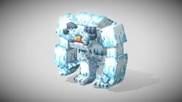 Yeti xmas, snow, christmas, yeti, npc, boss, pixel-art, blockbench, low-poly, minecraft, voxel, modelengine, mythicmobs, abominiblesnowman