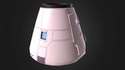 SAT03 Space capsule spacecraft, pod, satellite, asset, lowpoly, space, spaceship