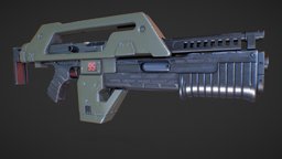 Aliens Puls Rifle M41A 4K - Animation replica, science, aliens, alien, movie, substancepainter, substance, weapons, gameart, scifi, sci-fi, gun, gameready, fictional-weapon