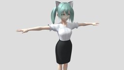 【Anime Character】Female005 (Unity 3D) japan, animegirl, animemodel, anime3d, japanese-style, anime-character, vroid, unity, anime, japanese