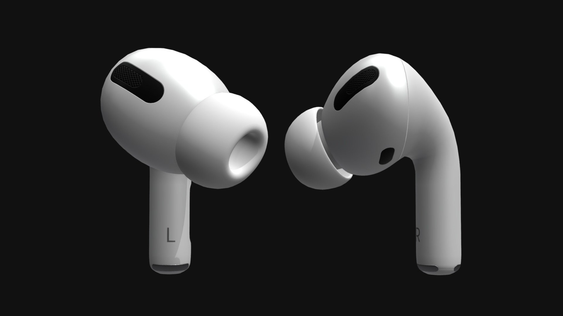 Apple AirPods Pro Low Poly 3D Model with Vector Textures. Original source file: Cinema 4D (.c4d). Additional file contains: .3ds, .obj and high resolution textures.