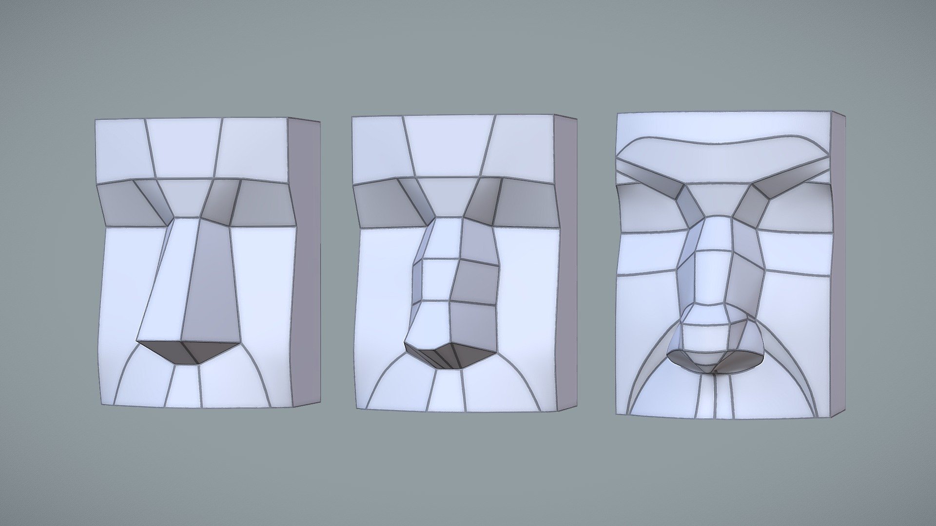 Basic Nose Structure and Planes step by step breakdown. Including  minor and major planes in 3D. Nose drawing &amp; sculpting reference.