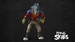 Joe Marrok - Sky Pirate and Captain of the Ruhk dog, hero, adventure, skies, anthro, biker, captain, hoverbike, airship, joe, anthropomorphic, furry, protagonist, primal, smuggler, primal-skies, character, pirate, wolf, rogue, pyrate, sky-pirate, swashbuckling, marrok