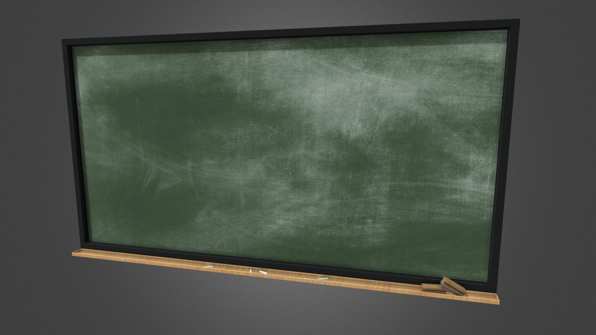 Lowpoly green school board made in blender