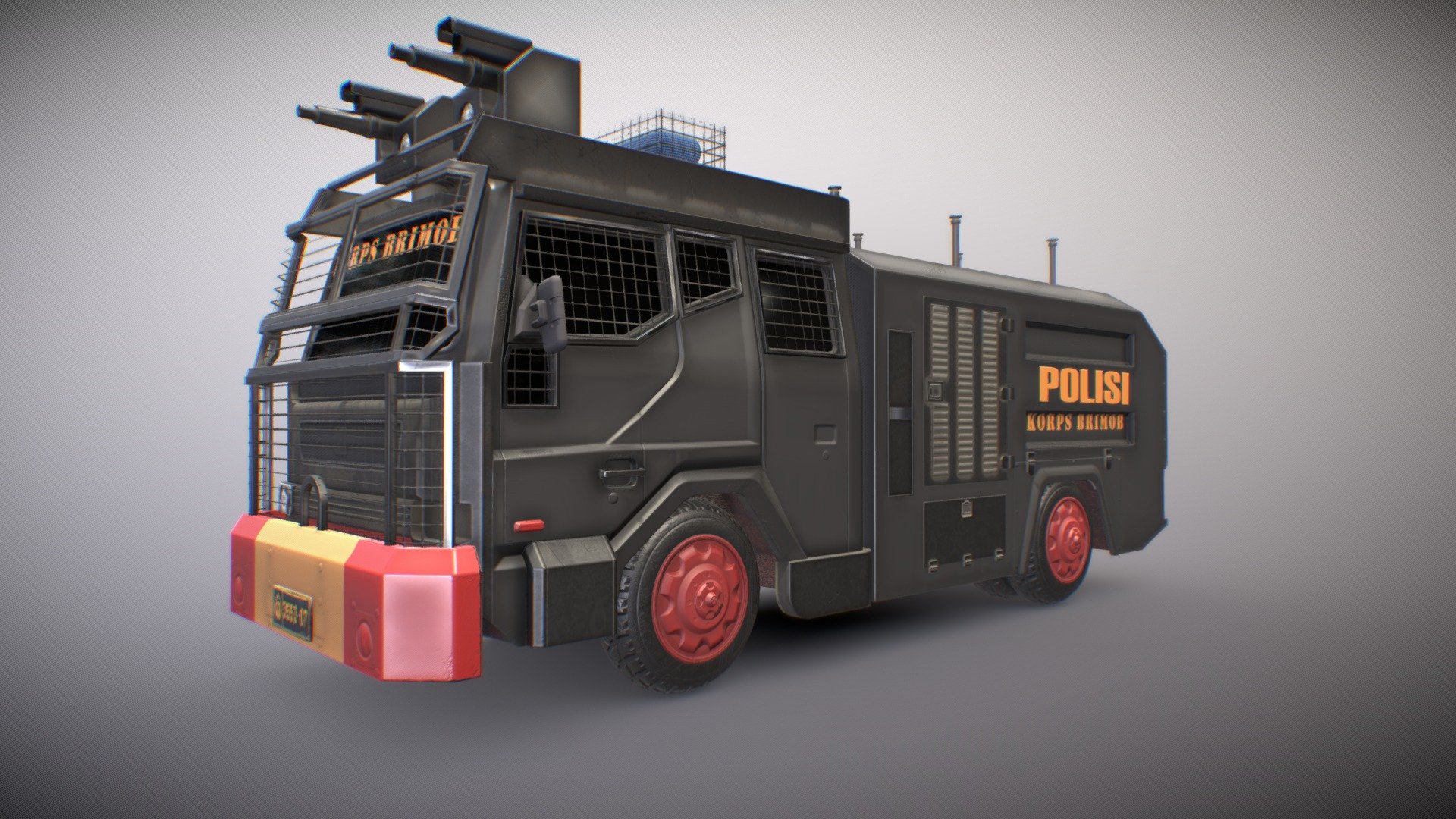 Indonesian Brimob Korps Crowd Control Truck 
Made in Blender 2.9