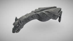 Waterspout Gargoyle "Fell Mount" cathedral, medieval, gargouille, gargoyle, 4k, gothic, grunge, statue, mythology, grotesque, folklore, substancepainter, architecture, asset, game, lowpoly, stone, gameasset, creature, monster, fantasy, sculpture, temple, noai