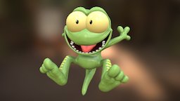 Lurch 3D /Lizzard 3D (Cartoon) green, lizzard, substancelurch, gronkh, lafamalia, leberwange, handherz, luch-3d, theforrest, substancepainter, cartoon, 3d, animal, noai