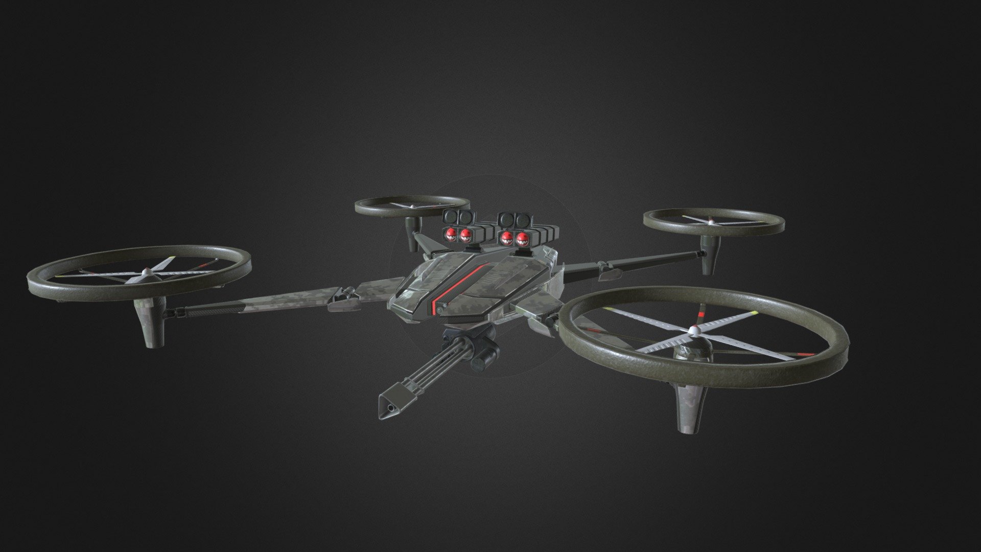 Gameready lowpoly assault drone with 4k PBR textures

11k tris