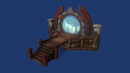 Wooden Fantasy Portal - Low Poly Cartoon Style portal, rpg, wooden, vintage, adventure, antique, russian, wood, fantasy, magic