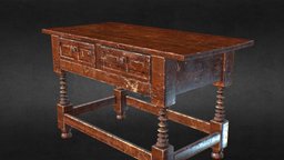 VIntage Desk - Worn desk, vintage, display, table, foyer, substancepainter, substance, home, decoration