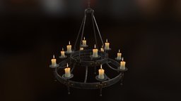 Medieval Chandelier medieval, chandelier, gameasset-art, gamereadyasset-d