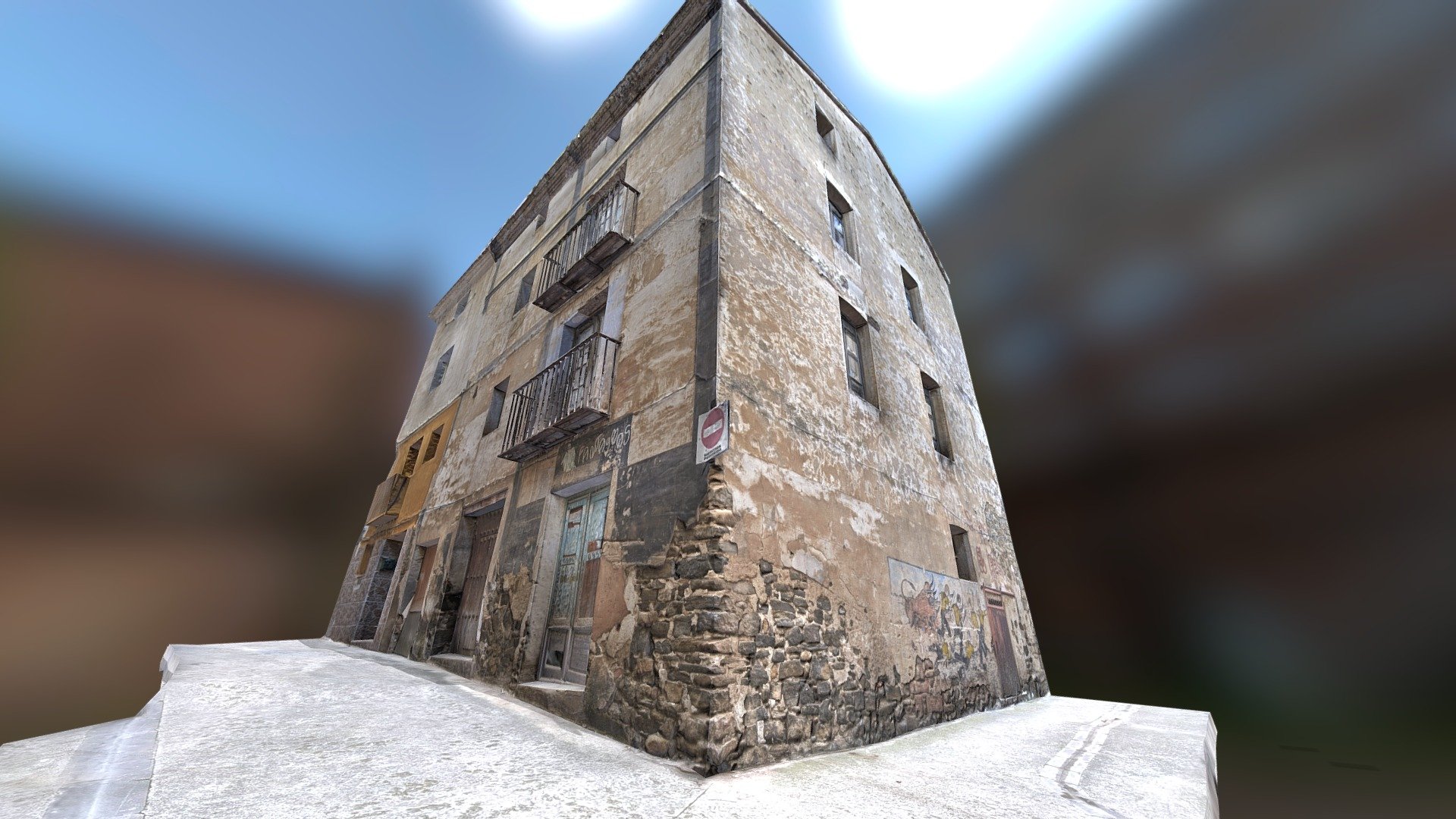 Quick retopo, ultra low poly.

Facades street scan

Raw scan model: https://skfb.ly/o8trB
