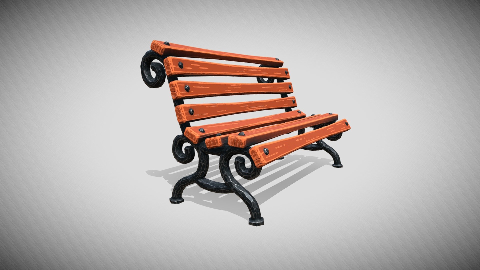 Street bench, with steel base.

Low poly PBR model. 
Both geometry and UVs are clean and well optimized.

Enjoy the model