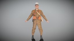 French infantry soldier in A-pose 403 french, archviz, scanning, ww2, soldier, prop, army, guard, sand, infantry, combat, realistic, uniform, quality, ukraine, worldwar2, malecharacter, peoplescan, readyforanimation, poilu, readyforgame, photoscan, realitycapture, photogrammetry, 3d, lowpoly, helmet, man, military, zbrush, male, war, highpoly, ready-to-rig, scanpeople, deep3dstudio, malehuman, frenchsoldier, french-army, standwithukraine, poillou