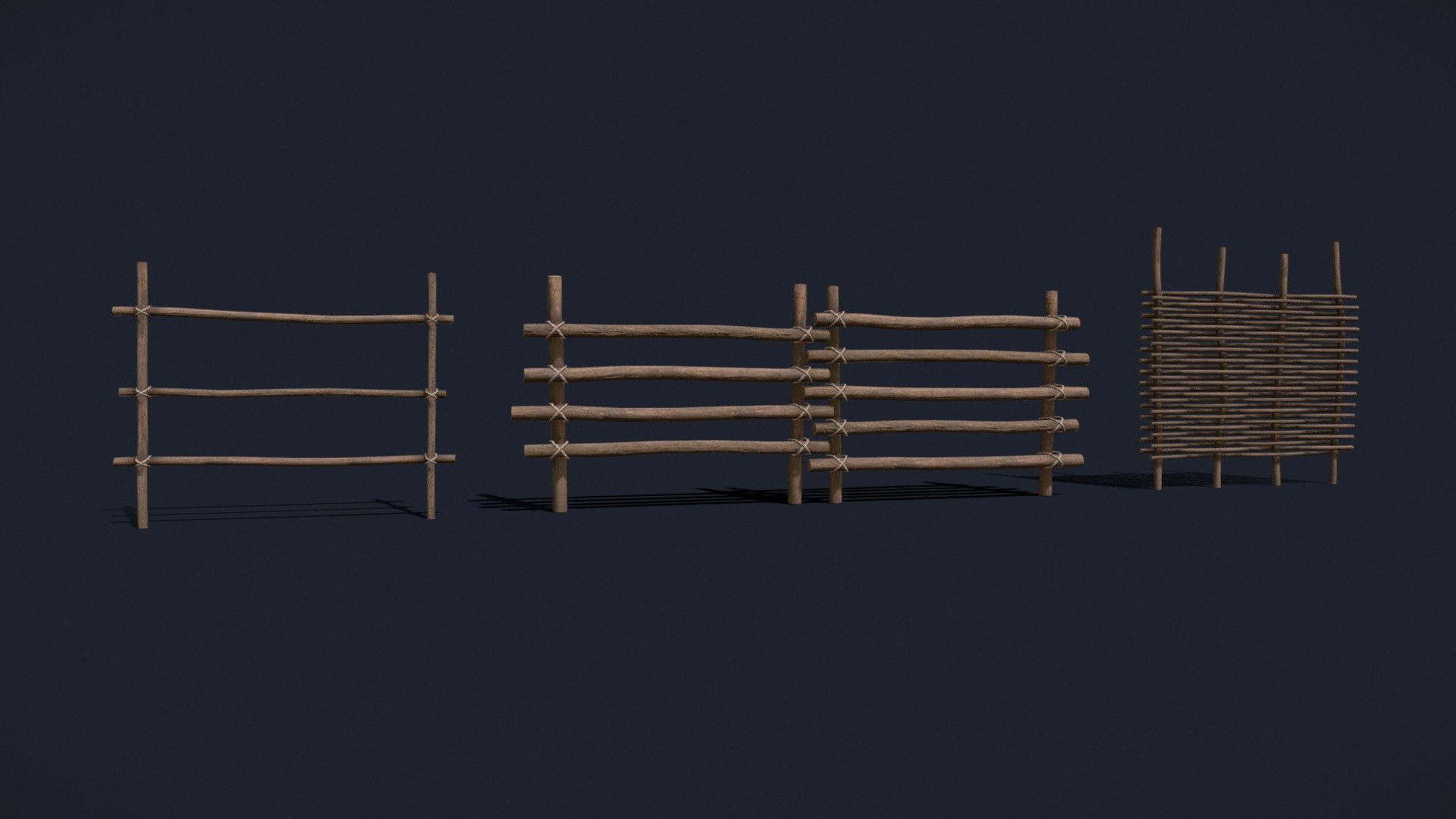 Small Animal Fences 3D Model PBR Texture All models share one material.