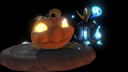 Pumpkit - Hermit of Souls prop, gamedev, jackolantern, gameassets, substancepainter2, pbr-texturing, maya, character, handpainted, photoshop, lowpoly, halloween, pumpkin